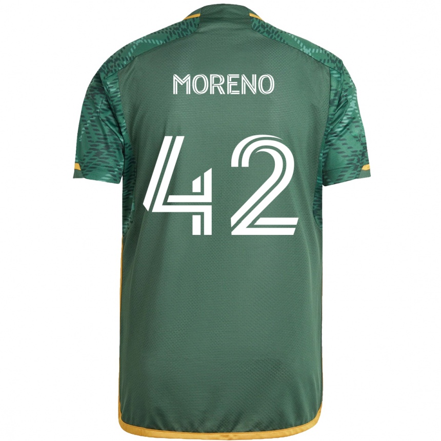 Férfi Labdarúgás Alexis Moreno #42 Zöld Narancs Hazai Jersey 2024/25 Mez Póló Ing