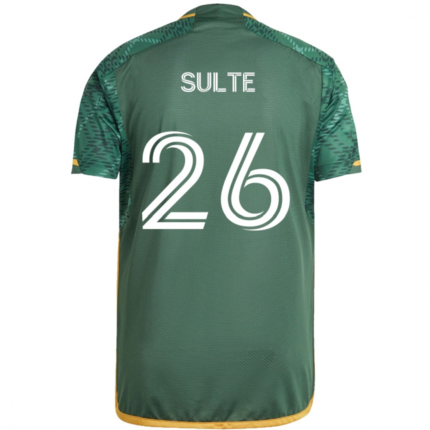 Férfi Labdarúgás Hunter Sulte #26 Zöld Narancs Hazai Jersey 2024/25 Mez Póló Ing