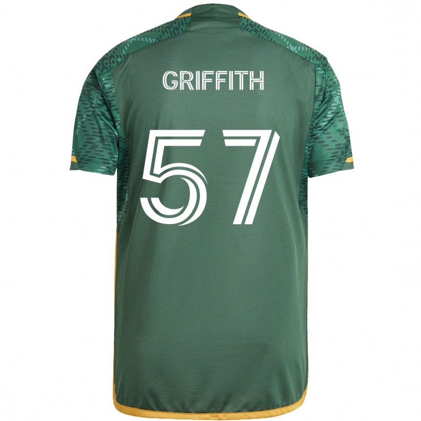 Férfi Labdarúgás Víctor Griffith #57 Zöld Narancs Hazai Jersey 2024/25 Mez Póló Ing