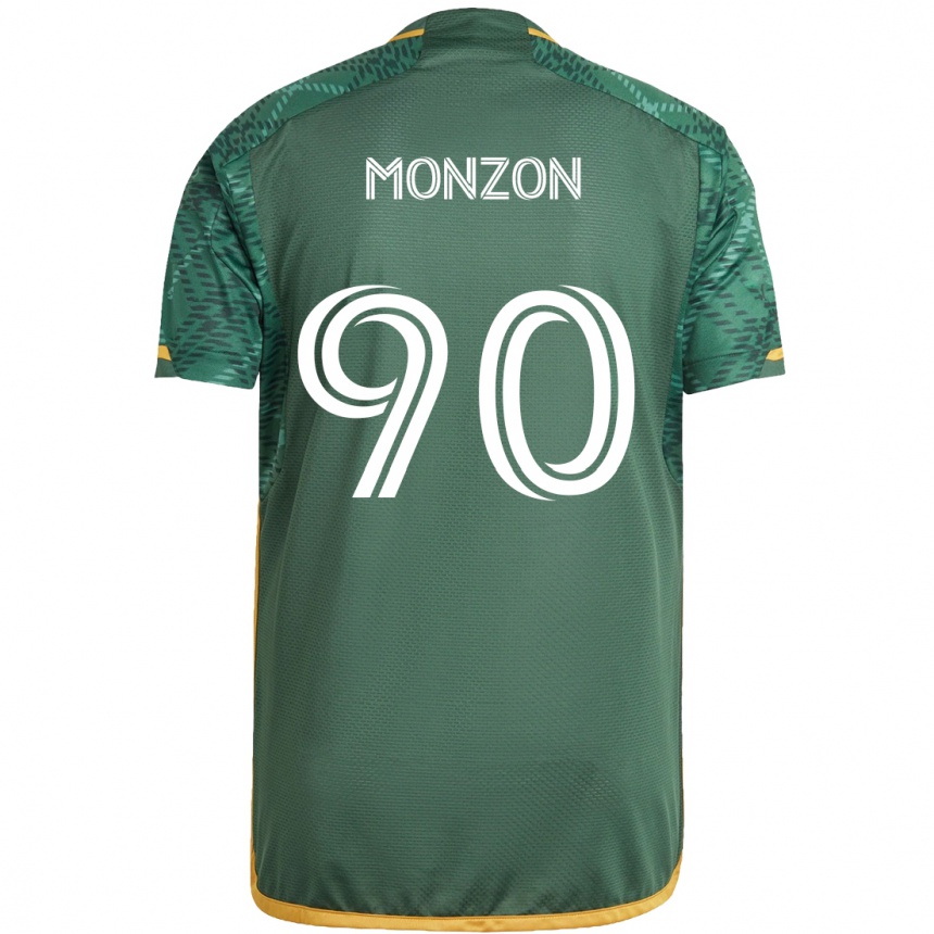 Férfi Labdarúgás Florián Monzón #90 Zöld Narancs Hazai Jersey 2024/25 Mez Póló Ing