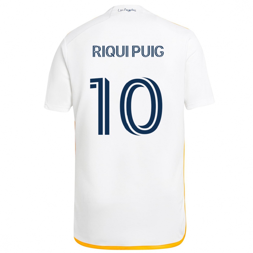 Férfi Labdarúgás Riqui Puig #10 Fehér Sárga Hazai Jersey 2024/25 Mez Póló Ing