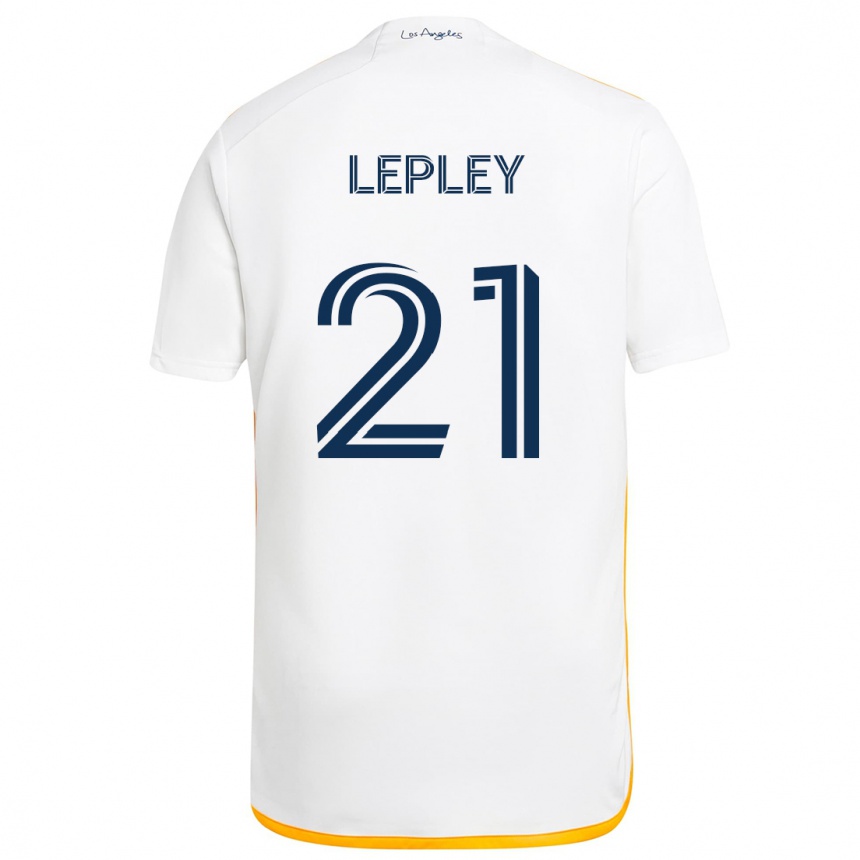 Férfi Labdarúgás Tucker Lepley #21 Fehér Sárga Hazai Jersey 2024/25 Mez Póló Ing