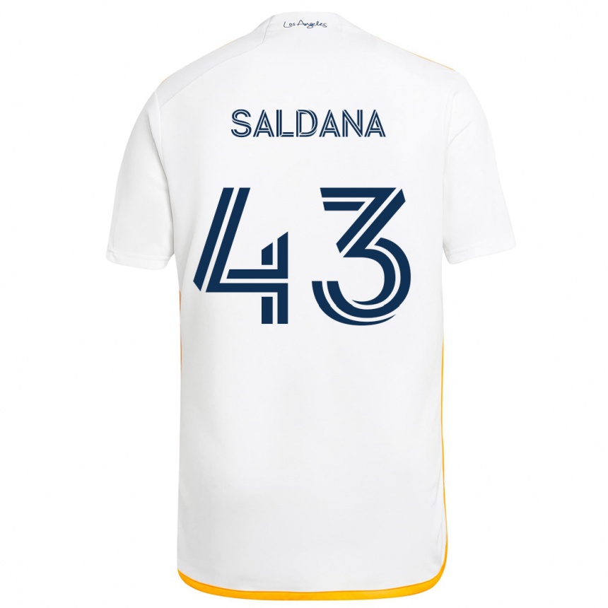 Férfi Labdarúgás Adam Saldaña #43 Fehér Sárga Hazai Jersey 2024/25 Mez Póló Ing