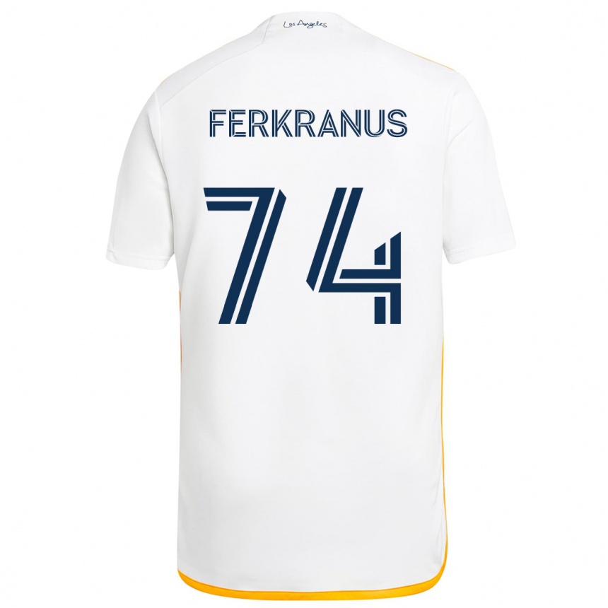 Férfi Labdarúgás Marcus Ferkranus #74 Fehér Sárga Hazai Jersey 2024/25 Mez Póló Ing