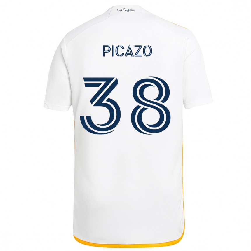 Férfi Labdarúgás Axel Picazo #38 Fehér Sárga Hazai Jersey 2024/25 Mez Póló Ing