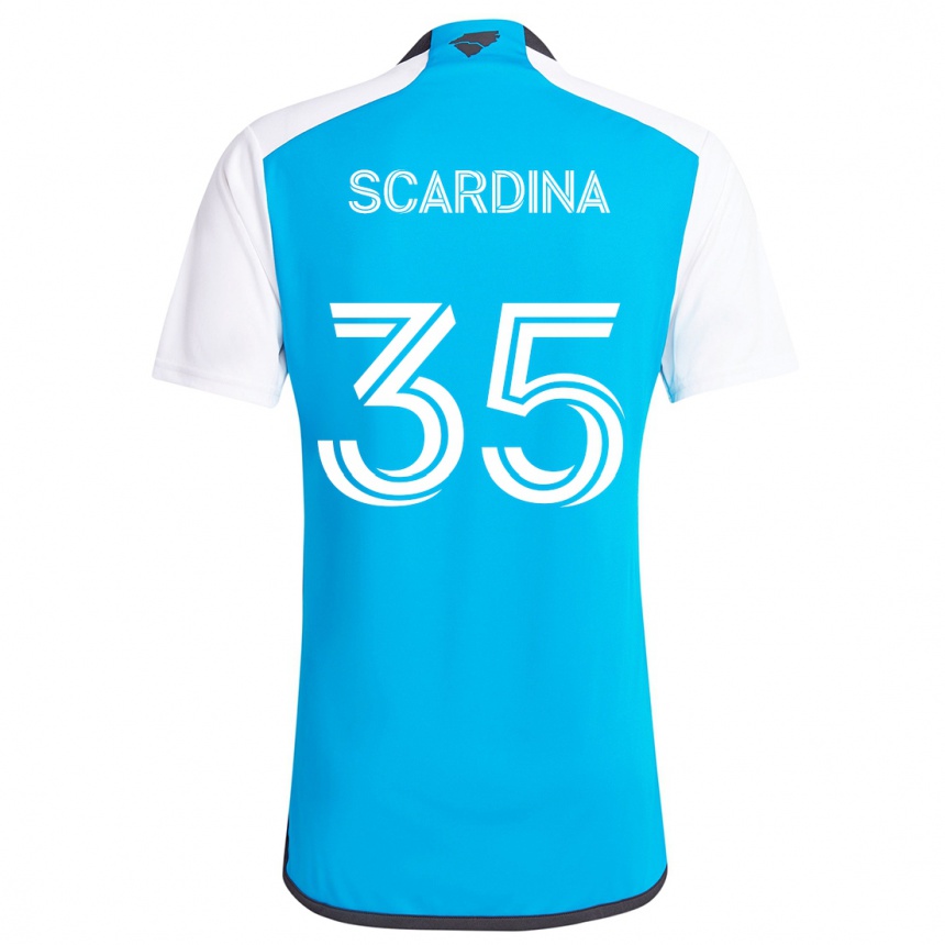 Férfi Labdarúgás Nick Scardina #35 Kék Fehér Hazai Jersey 2024/25 Mez Póló Ing