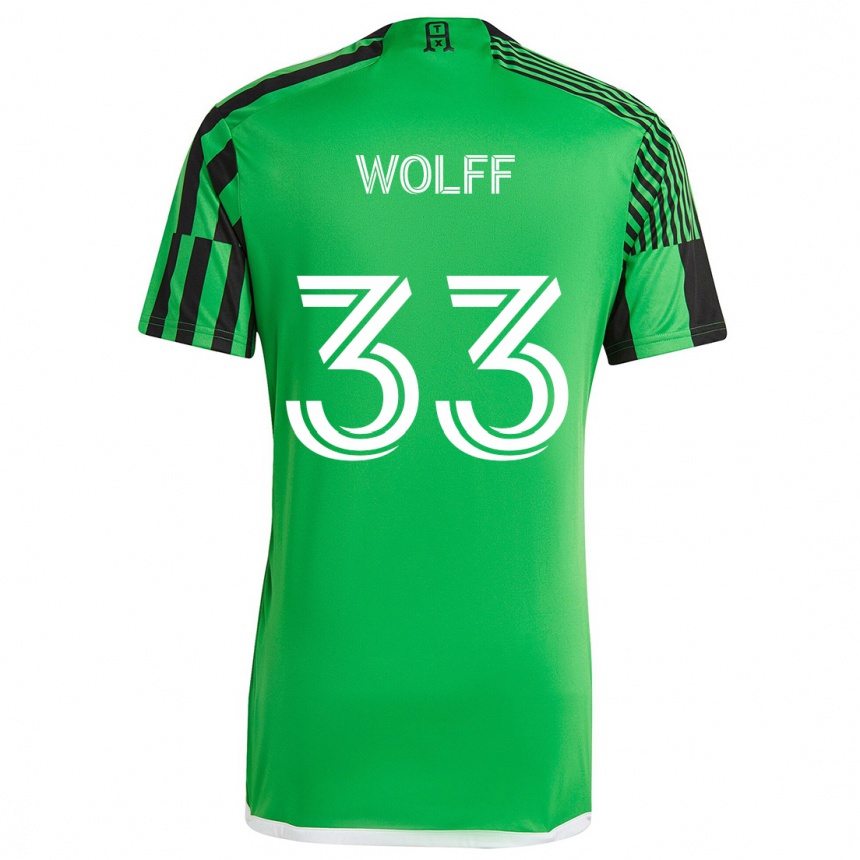 Férfi Labdarúgás Owen Wolff #33 Zöld Fekete Hazai Jersey 2024/25 Mez Póló Ing