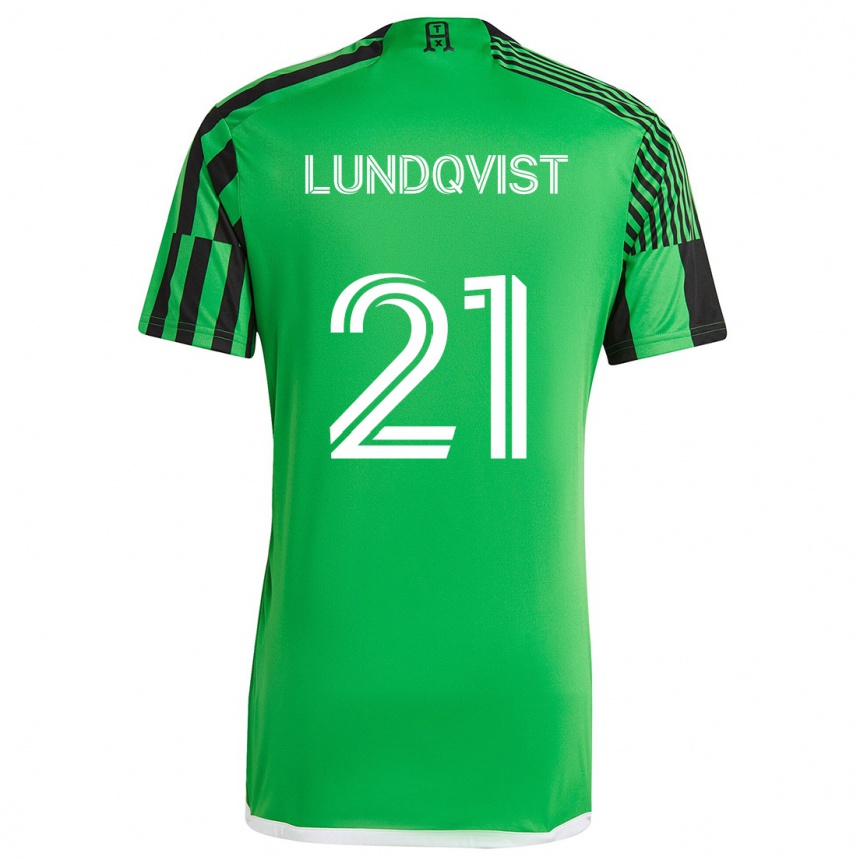 Férfi Labdarúgás Adam Lundqvist #21 Zöld Fekete Hazai Jersey 2024/25 Mez Póló Ing