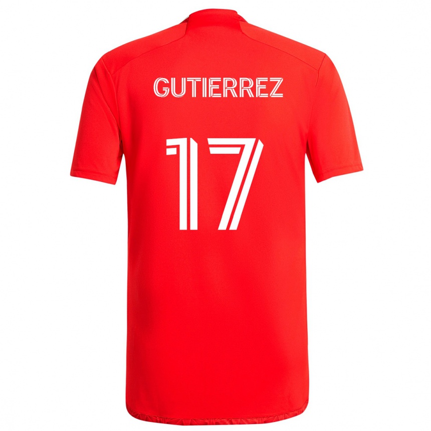 Férfi Labdarúgás Brian Gutiérrez #17 Piros Fehér Hazai Jersey 2024/25 Mez Póló Ing