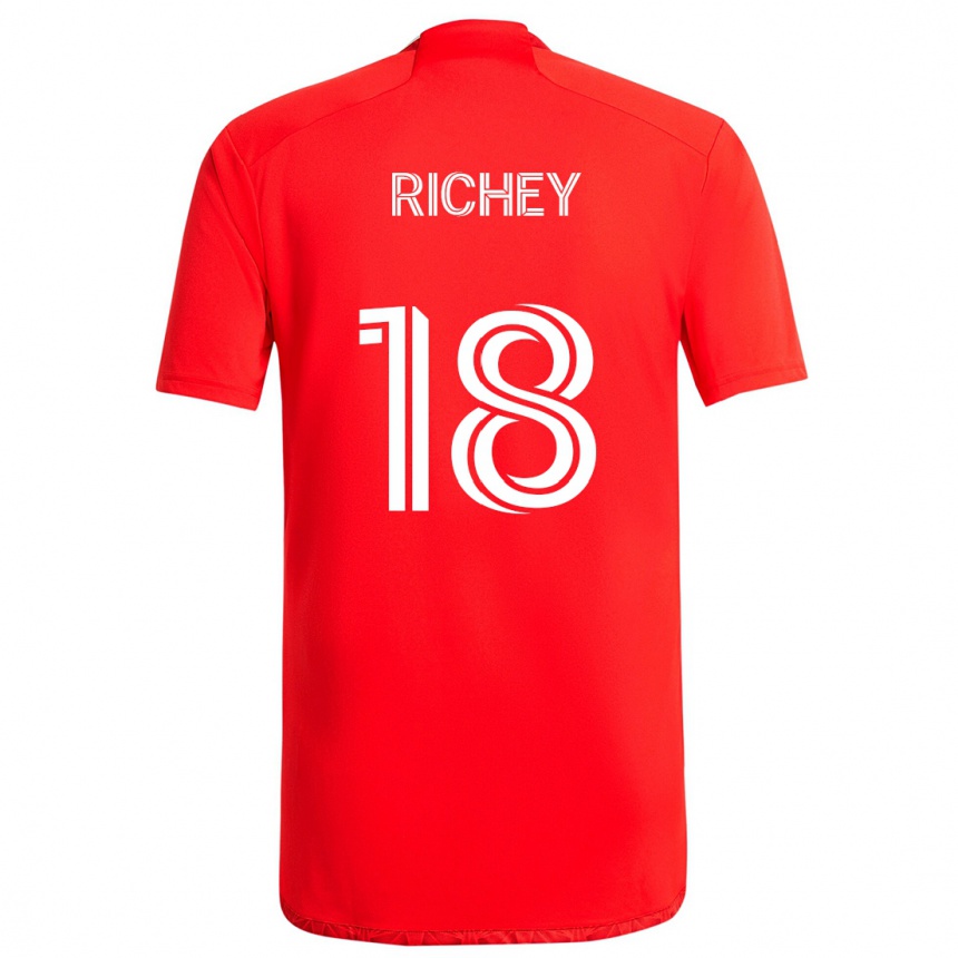 Férfi Labdarúgás Spencer Richey #18 Piros Fehér Hazai Jersey 2024/25 Mez Póló Ing