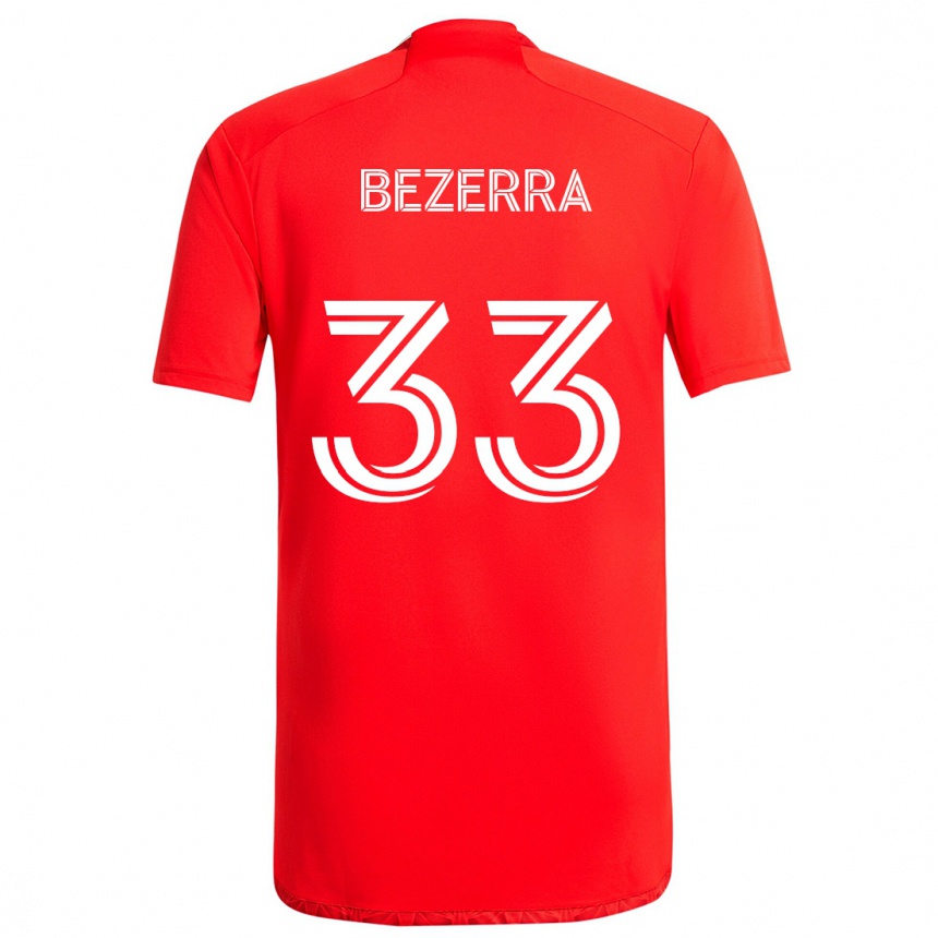 Férfi Labdarúgás Victor Bezerra #33 Piros Fehér Hazai Jersey 2024/25 Mez Póló Ing