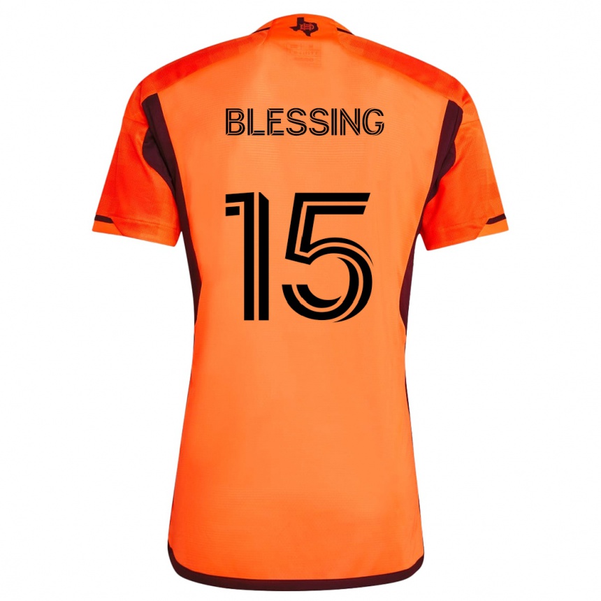 Férfi Labdarúgás Latif Blessing #15 Narancs Fekete Hazai Jersey 2024/25 Mez Póló Ing