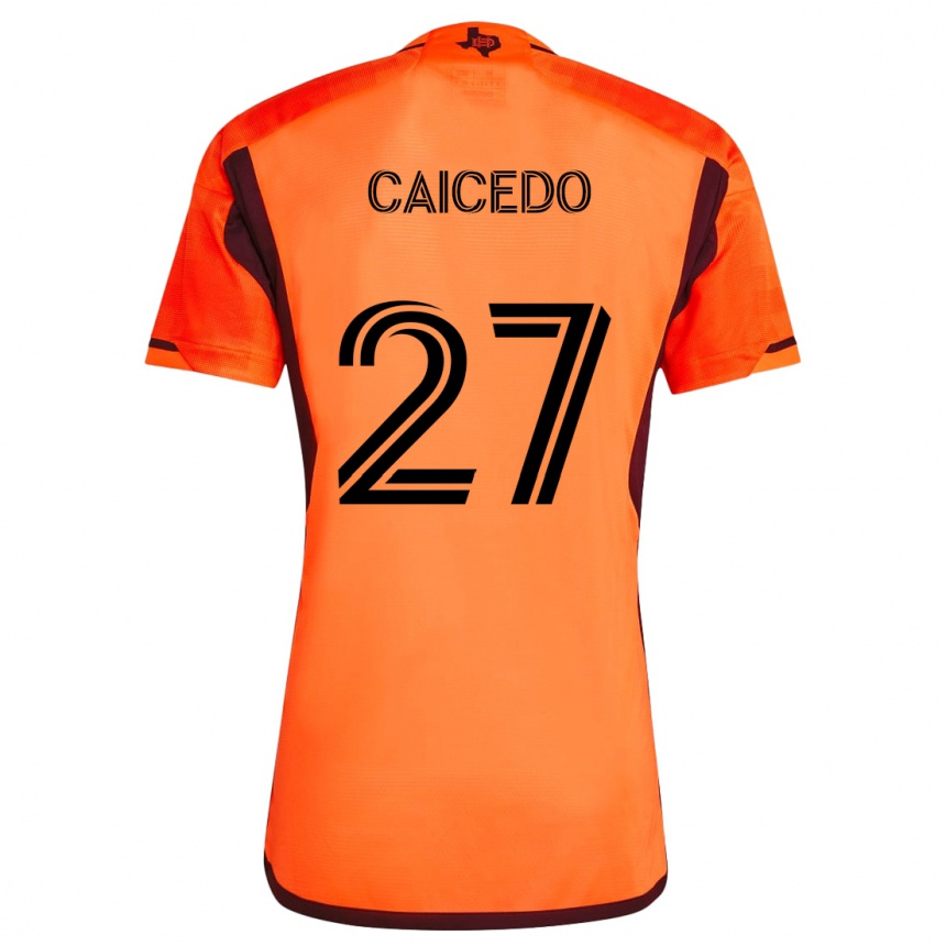 Férfi Labdarúgás Luis Caicedo #27 Narancs Fekete Hazai Jersey 2024/25 Mez Póló Ing