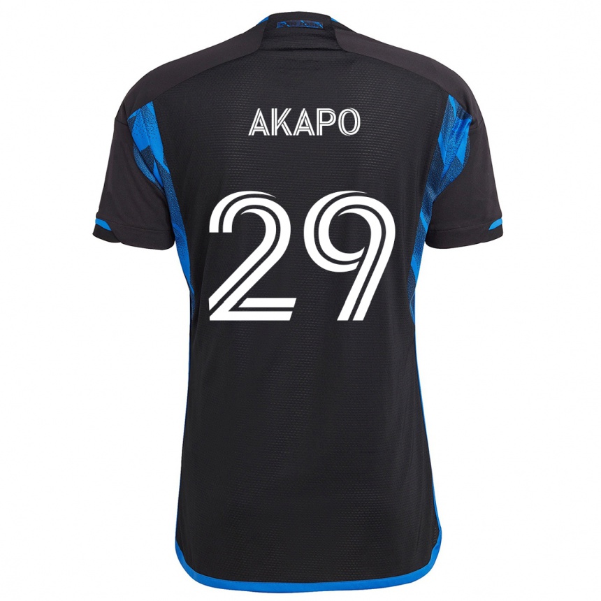 Férfi Labdarúgás Carlos Akapo #29 Kék Fekete Hazai Jersey 2024/25 Mez Póló Ing