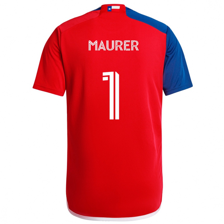 Férfi Labdarúgás Jimmy Maurer #1 Kék Piros Hazai Jersey 2024/25 Mez Póló Ing