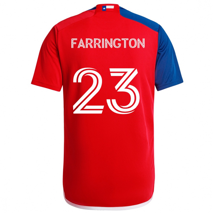 Férfi Labdarúgás Logan Farrington #23 Kék Piros Hazai Jersey 2024/25 Mez Póló Ing