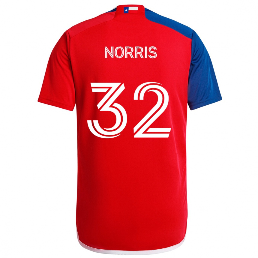 Férfi Labdarúgás Nolan Norris #32 Kék Piros Hazai Jersey 2024/25 Mez Póló Ing