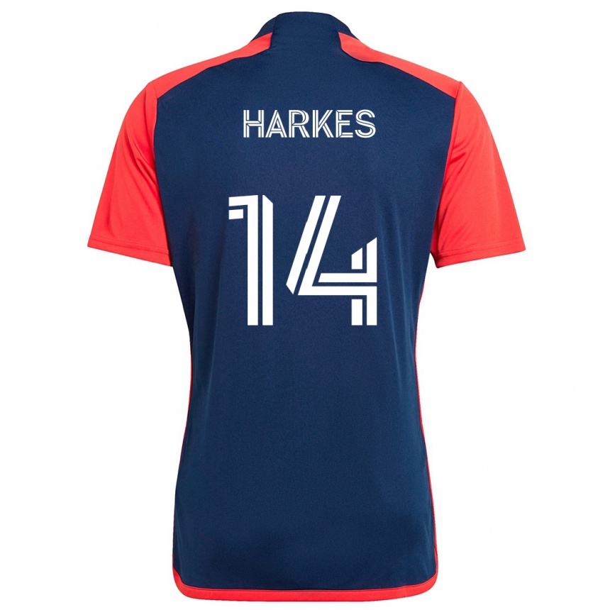 Férfi Labdarúgás Ian Harkes #14 Kék Piros Hazai Jersey 2024/25 Mez Póló Ing