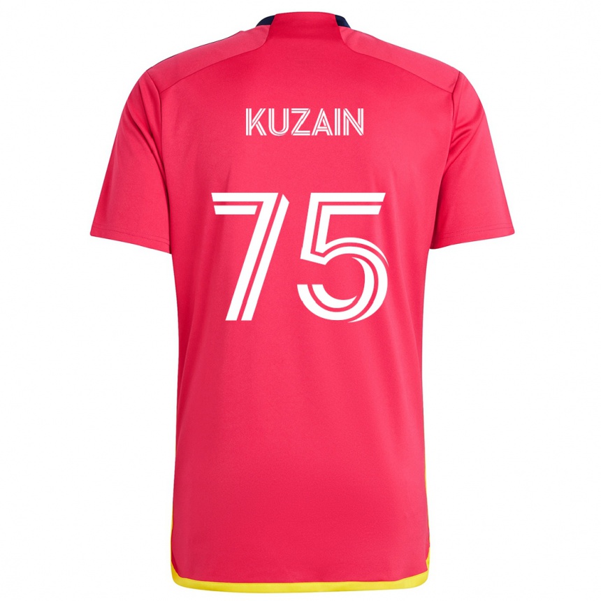 Férfi Labdarúgás Wan Kuzain #75 Piros Kék Hazai Jersey 2024/25 Mez Póló Ing