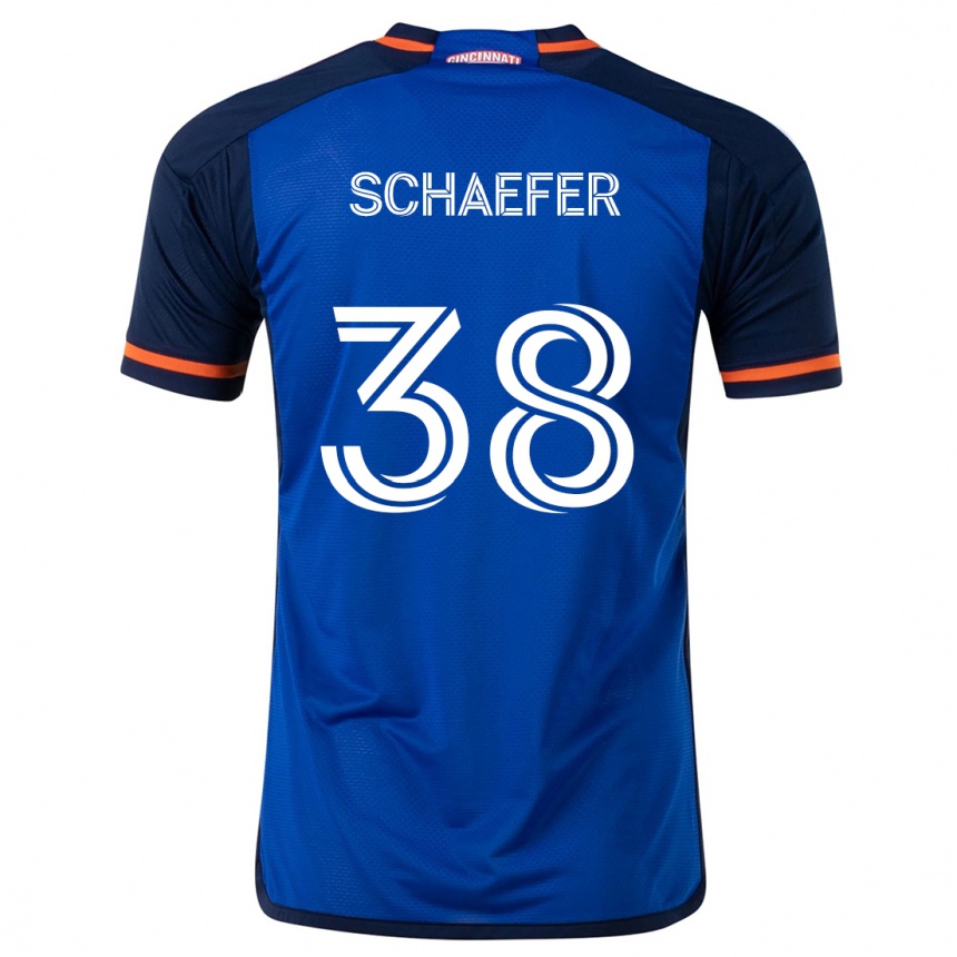 Férfi Labdarúgás Brian Schaefer #38 Kék Fehér Hazai Jersey 2024/25 Mez Póló Ing