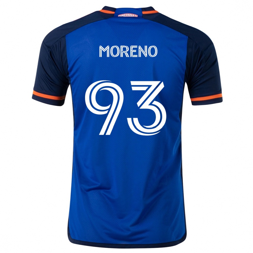 Férfi Labdarúgás Júnior Moreno #93 Kék Fehér Hazai Jersey 2024/25 Mez Póló Ing