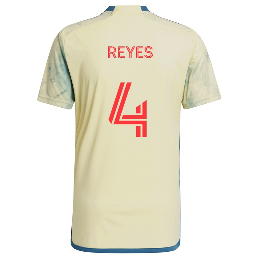 Férfi Labdarúgás Andrés Reyes #4 Sárga Piros Kék Hazai Jersey 2024/25 Mez Póló Ing