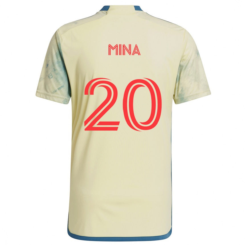 Férfi Labdarúgás Juan Mina #20 Sárga Piros Kék Hazai Jersey 2024/25 Mez Póló Ing