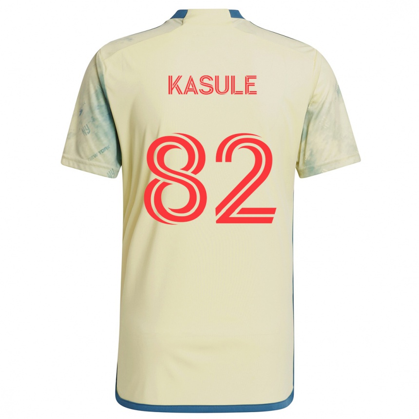 Férfi Labdarúgás Ibrahim Kasule #82 Sárga Piros Kék Hazai Jersey 2024/25 Mez Póló Ing