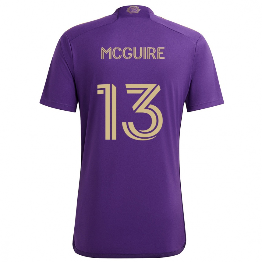 Férfi Labdarúgás Duncan Mcguire #13 Lila Sárga Hazai Jersey 2024/25 Mez Póló Ing