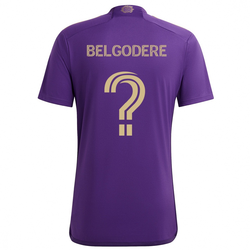 Férfi Labdarúgás Matthew Belgodere #0 Lila Sárga Hazai Jersey 2024/25 Mez Póló Ing