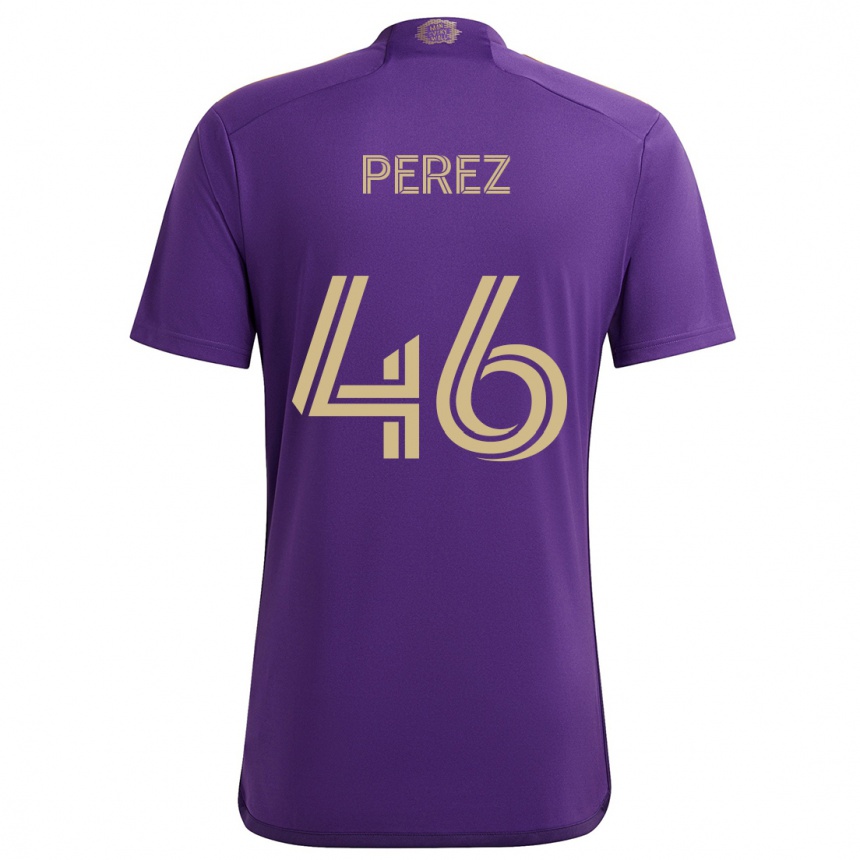 Férfi Labdarúgás Franco Pérez #46 Lila Sárga Hazai Jersey 2024/25 Mez Póló Ing