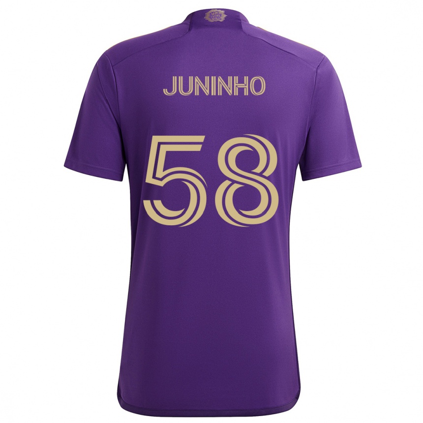 Férfi Labdarúgás Juninho #58 Lila Sárga Hazai Jersey 2024/25 Mez Póló Ing