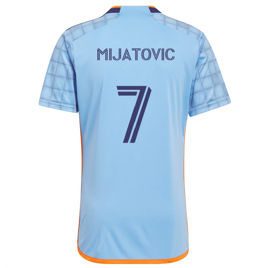 Férfi Labdarúgás Jovan Mijatovic #7 Kék Narancs Hazai Jersey 2024/25 Mez Póló Ing