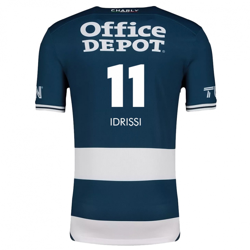 Férfi Labdarúgás Oussama Idrissi #11 Kék Fehér Hazai Jersey 2024/25 Mez Póló Ing