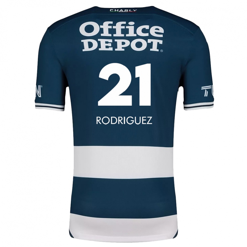 Férfi Labdarúgás Valentín Rodríguez #21 Kék Fehér Hazai Jersey 2024/25 Mez Póló Ing