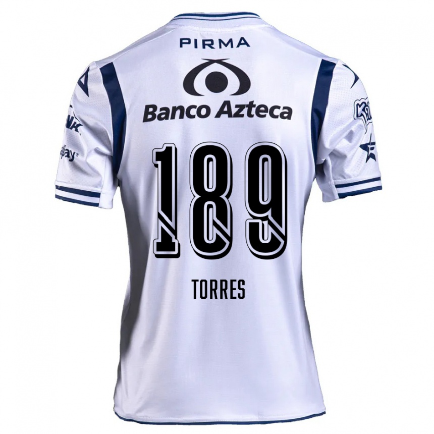 Férfi Labdarúgás Dylan Torres #189 Fehér Sötétkék Hazai Jersey 2024/25 Mez Póló Ing