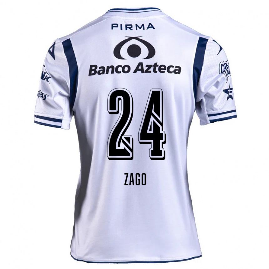 Férfi Labdarúgás Diego Zago #24 Fehér Sötétkék Hazai Jersey 2024/25 Mez Póló Ing