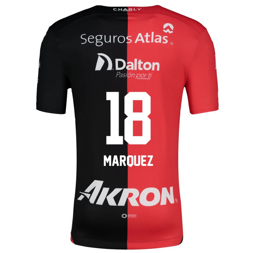 Férfi Labdarúgás Jeremy Márquez #18 Piros Fekete Hazai Jersey 2024/25 Mez Póló Ing