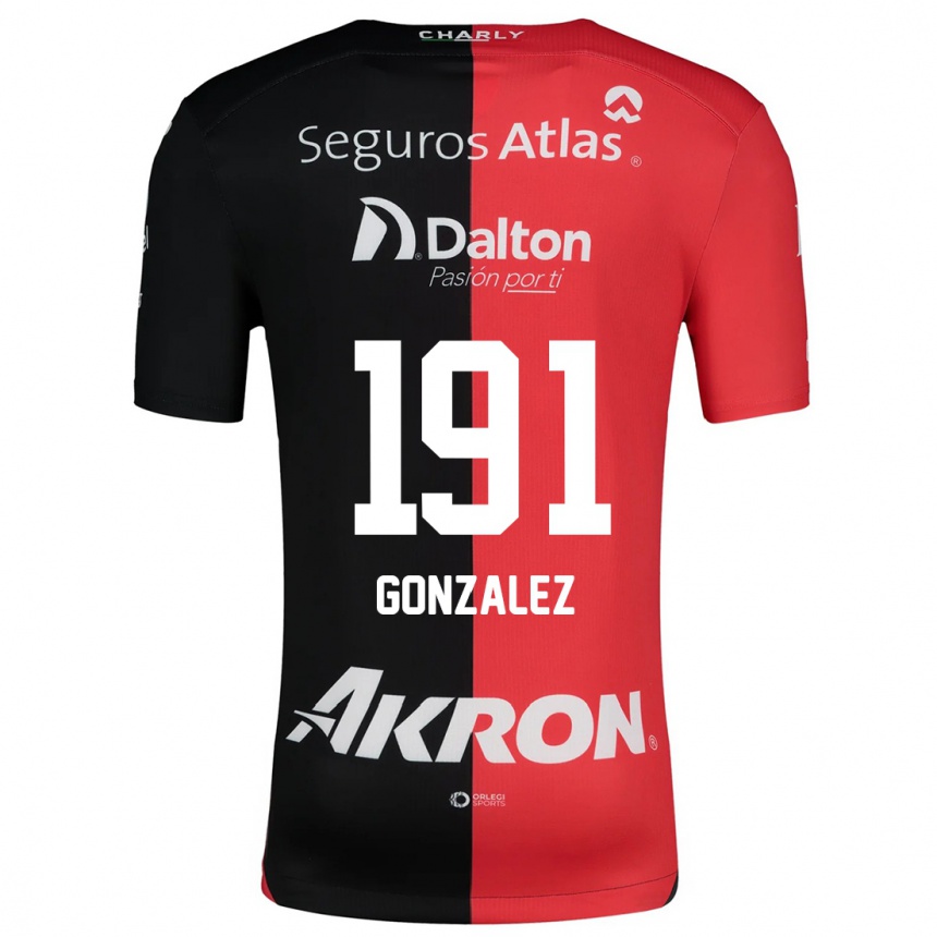 Férfi Labdarúgás Juan González #191 Piros Fekete Hazai Jersey 2024/25 Mez Póló Ing