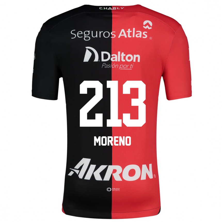 Férfi Labdarúgás Eduardo Moreno #213 Piros Fekete Hazai Jersey 2024/25 Mez Póló Ing