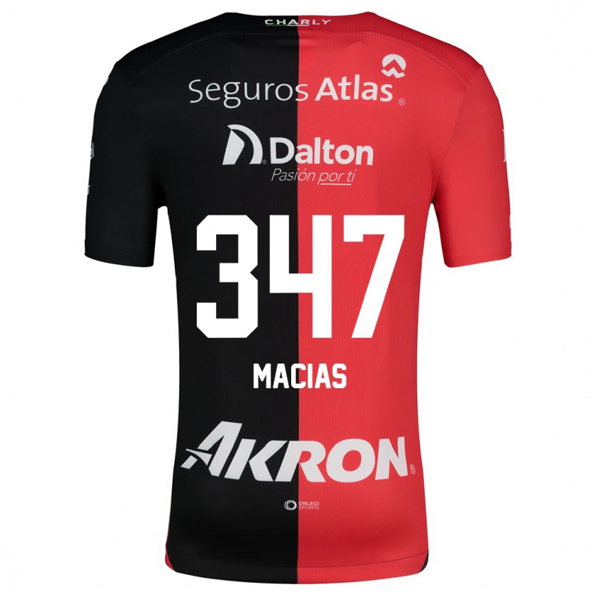 Férfi Labdarúgás Ángel Macías #347 Piros Fekete Hazai Jersey 2024/25 Mez Póló Ing