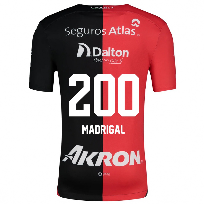 Férfi Labdarúgás Kevin Madrigal #200 Piros Fekete Hazai Jersey 2024/25 Mez Póló Ing