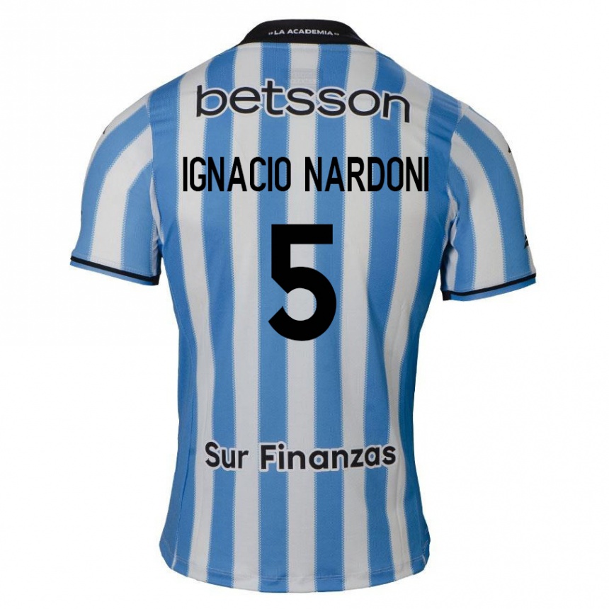 Férfi Labdarúgás Juan Ignacio Nardoni #5 Kék Fehér Fekete Hazai Jersey 2024/25 Mez Póló Ing