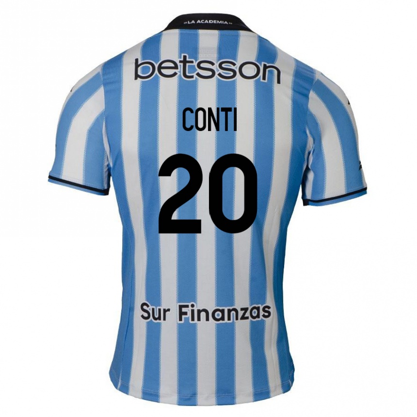 Férfi Labdarúgás Germán Conti #20 Kék Fehér Fekete Hazai Jersey 2024/25 Mez Póló Ing