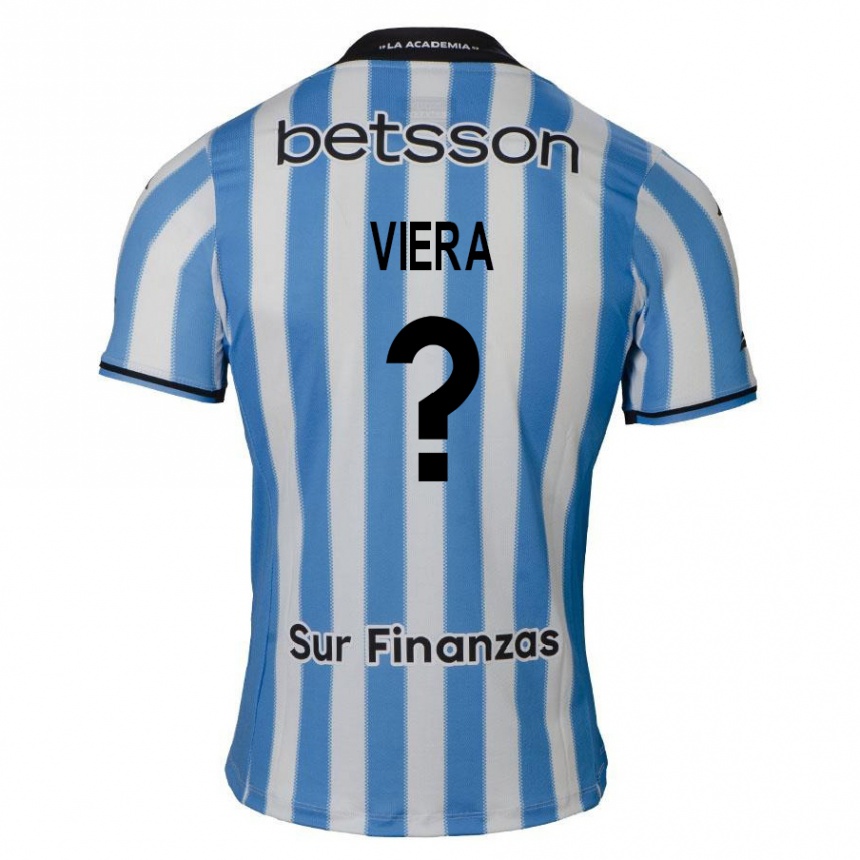 Férfi Labdarúgás Gastón Viera #0 Kék Fehér Fekete Hazai Jersey 2024/25 Mez Póló Ing