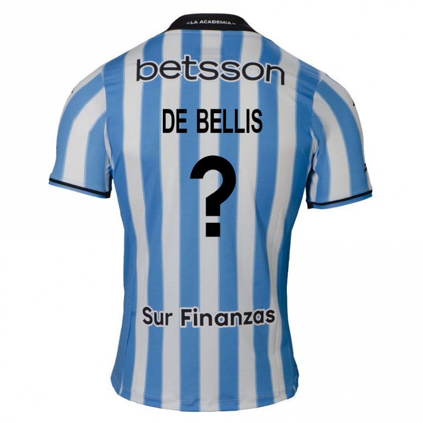 Férfi Labdarúgás Thiago De Bellis #0 Kék Fehér Fekete Hazai Jersey 2024/25 Mez Póló Ing