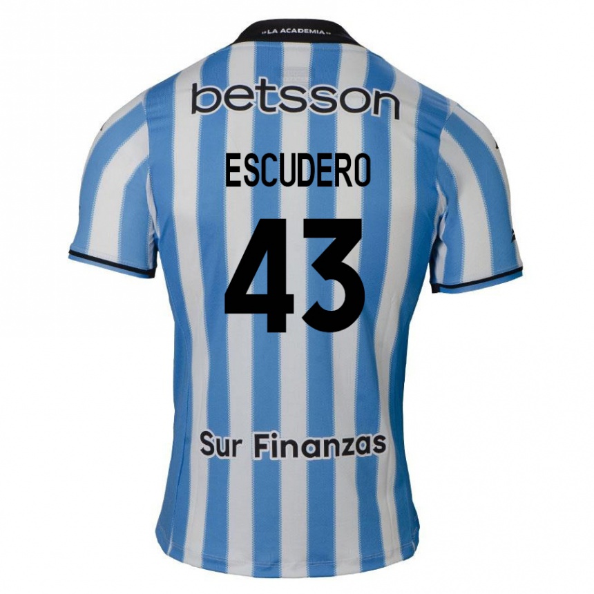 Férfi Labdarúgás Gonzalo Escudero #43 Kék Fehér Fekete Hazai Jersey 2024/25 Mez Póló Ing