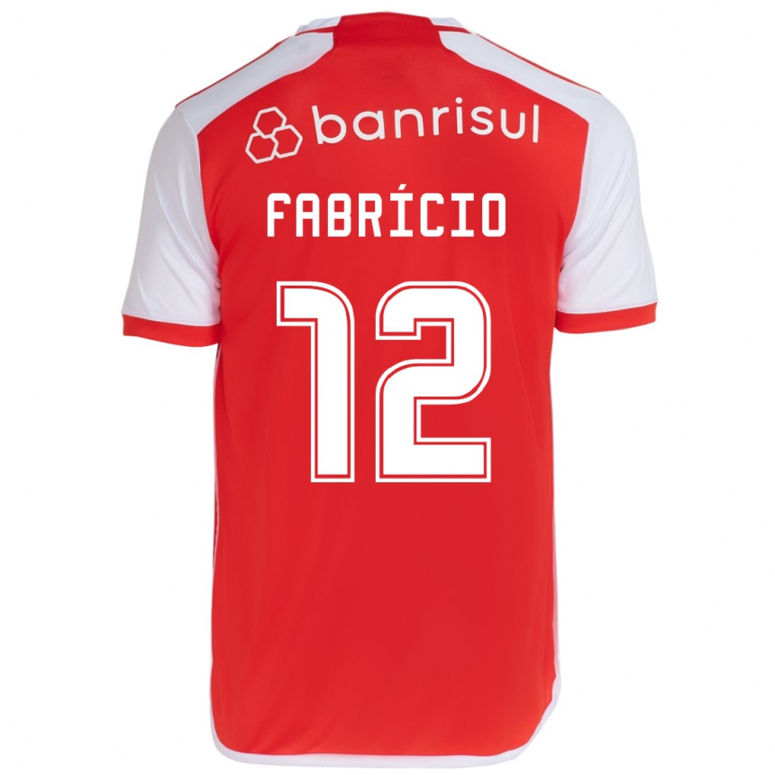 Férfi Labdarúgás Fabrício #12 Piros Fehér Hazai Jersey 2024/25 Mez Póló Ing