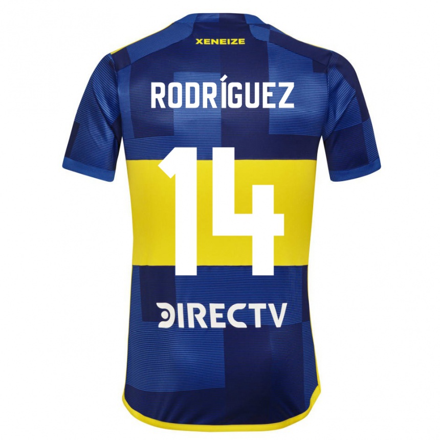 Férfi Labdarúgás Isaías Rodríguez #14 Kék Sárga Hazai Jersey 2024/25 Mez Póló Ing