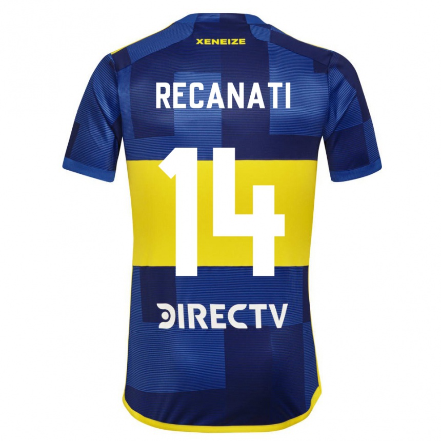 Férfi Labdarúgás Bianca Recanati #14 Kék Sárga Hazai Jersey 2024/25 Mez Póló Ing